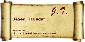 Jáger Tivadar névjegykártya