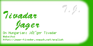 tivadar jager business card